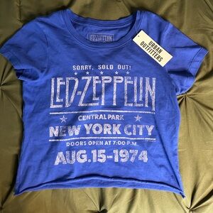 Led Zeppelin Blue Crop Top New With Tags